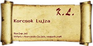 Korcsok Lujza névjegykártya